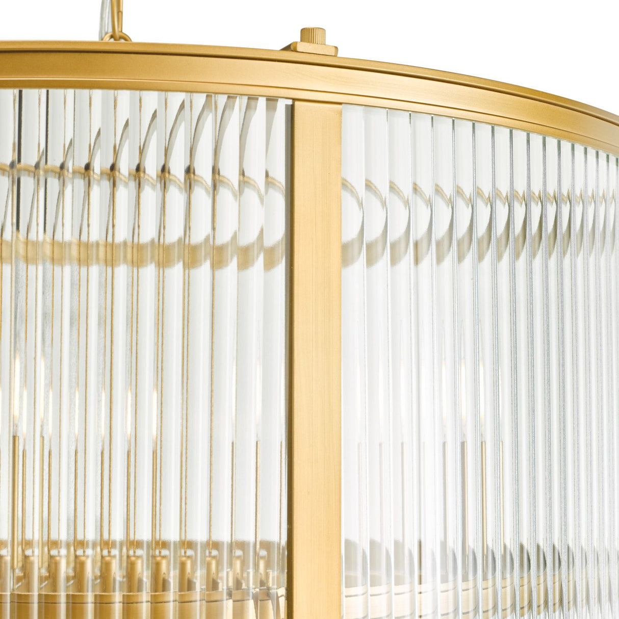Bianka 6 Light Pendant Satin Bronze and Ribbed Glass
