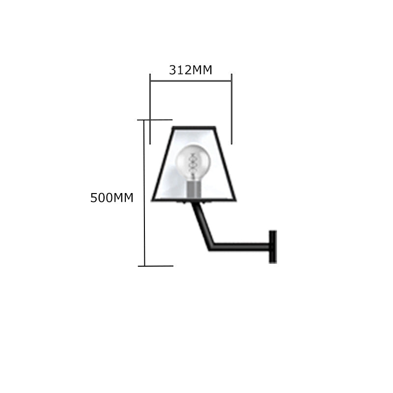 Contemporary wall light with angled bracket 0.5m (BRW2)