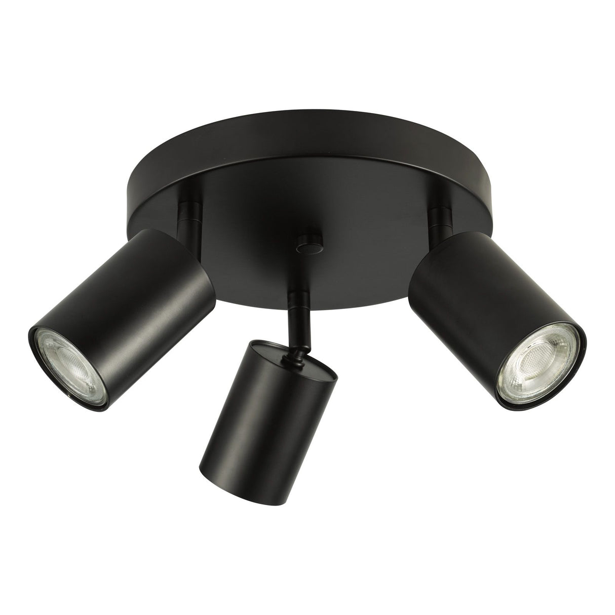 Cawley 3 Light Plate Spotlight Matt Black