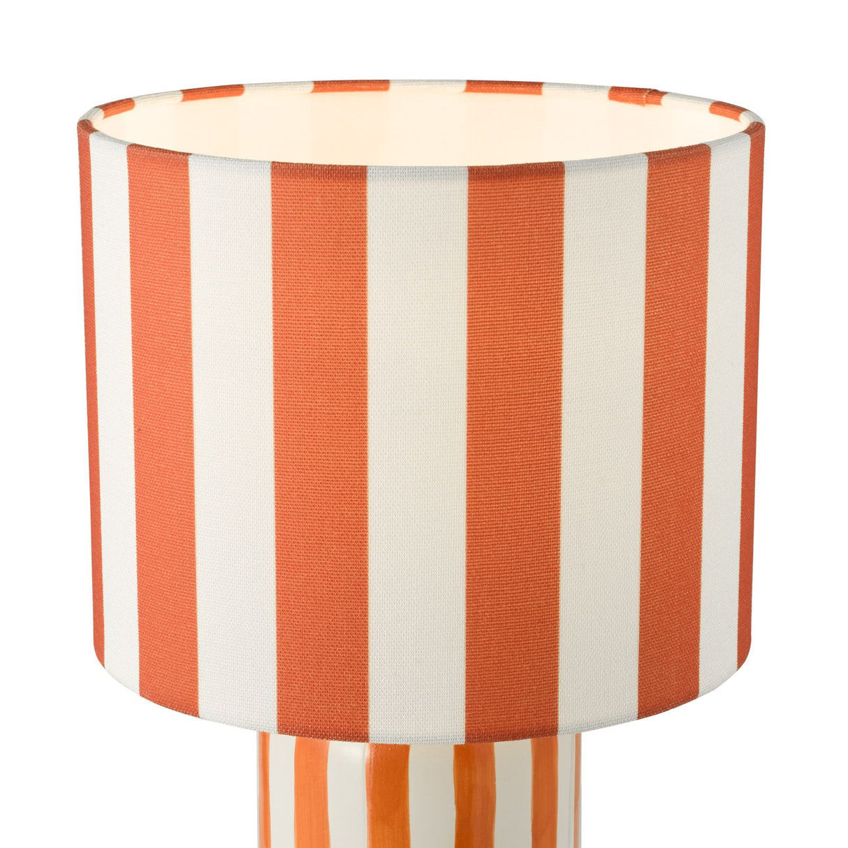 Cicada Table Lamp Orange and Polished Chrome With Shade