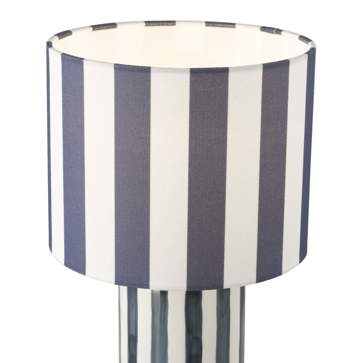 Cicada Table Lamp Blue and Polished Chrome With Shade