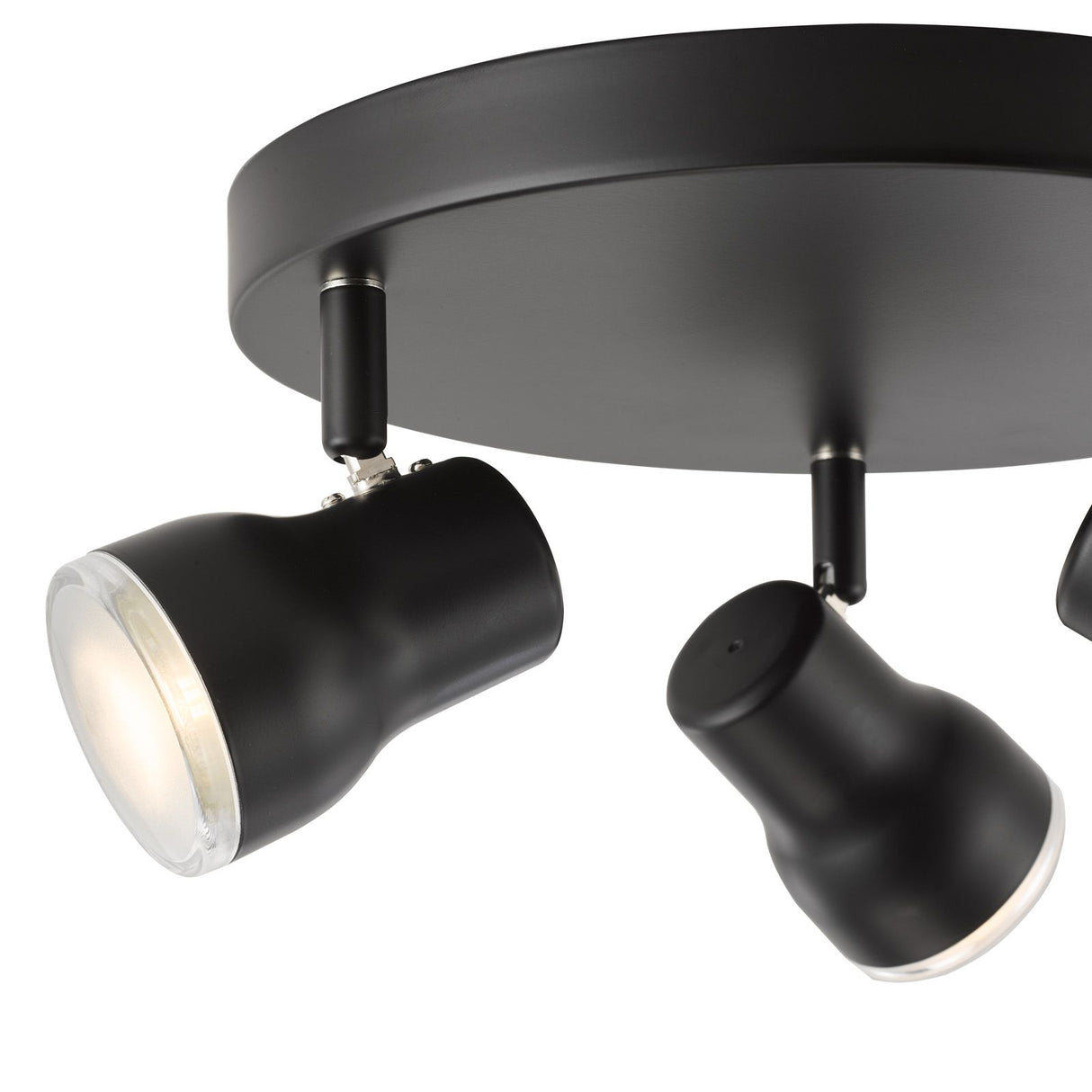 Clint 3 Light Bathroom Plate Spotlight Matt Black IP44