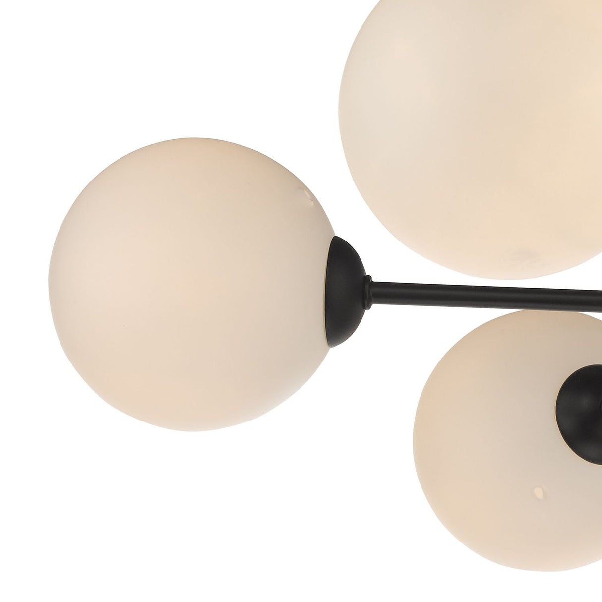 Cohen 7 Light Pendant Matt Black With Opal Glass