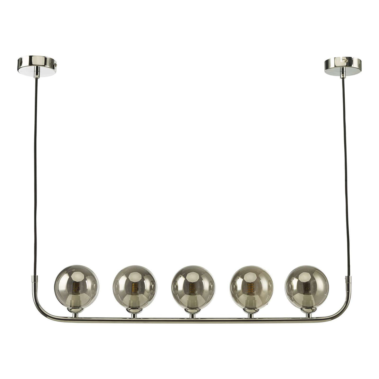 Cradle 5 Light Bar Pendant Polished Chrome With Smoked Glass