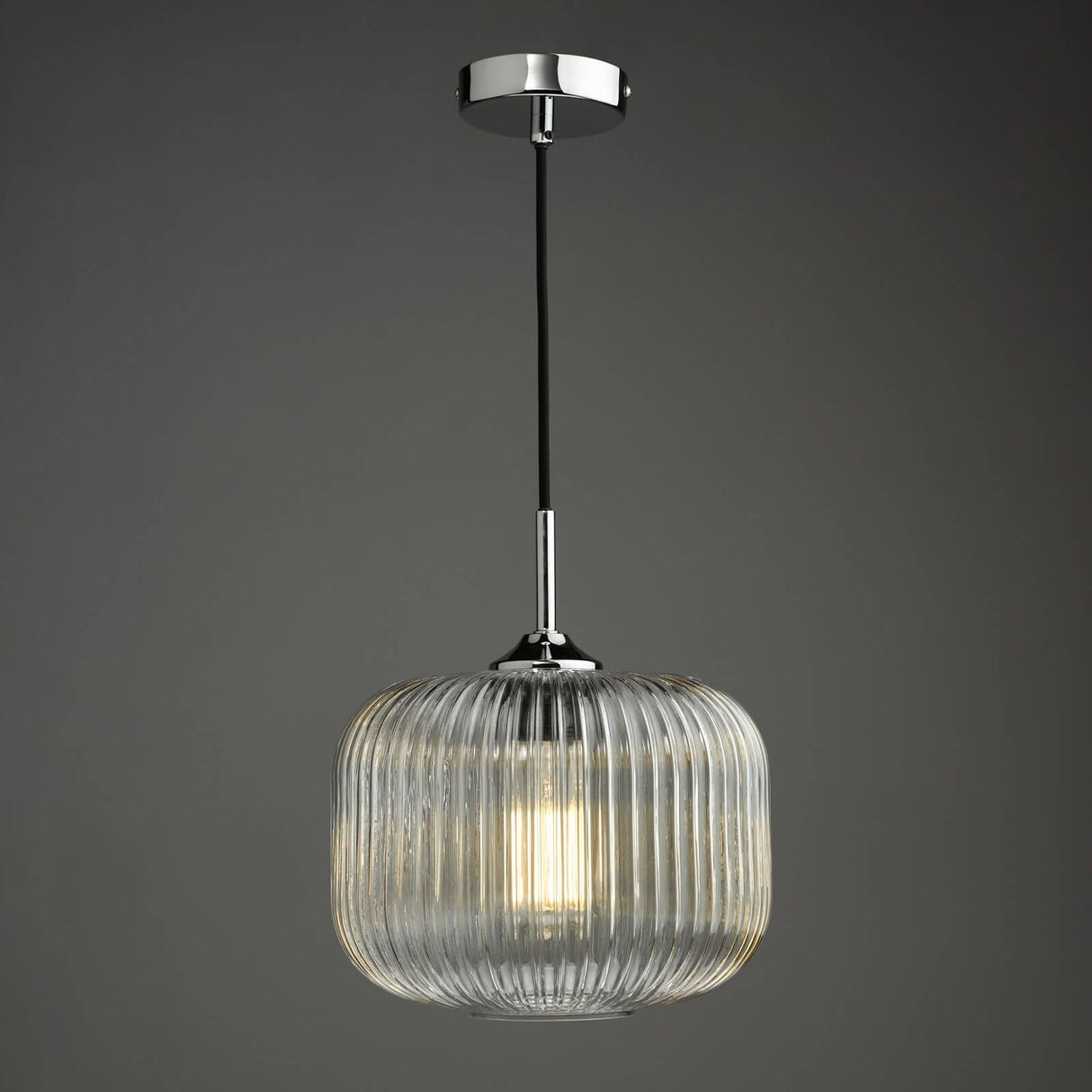 Demarius Pendant Polished Chrome and Clear Glass