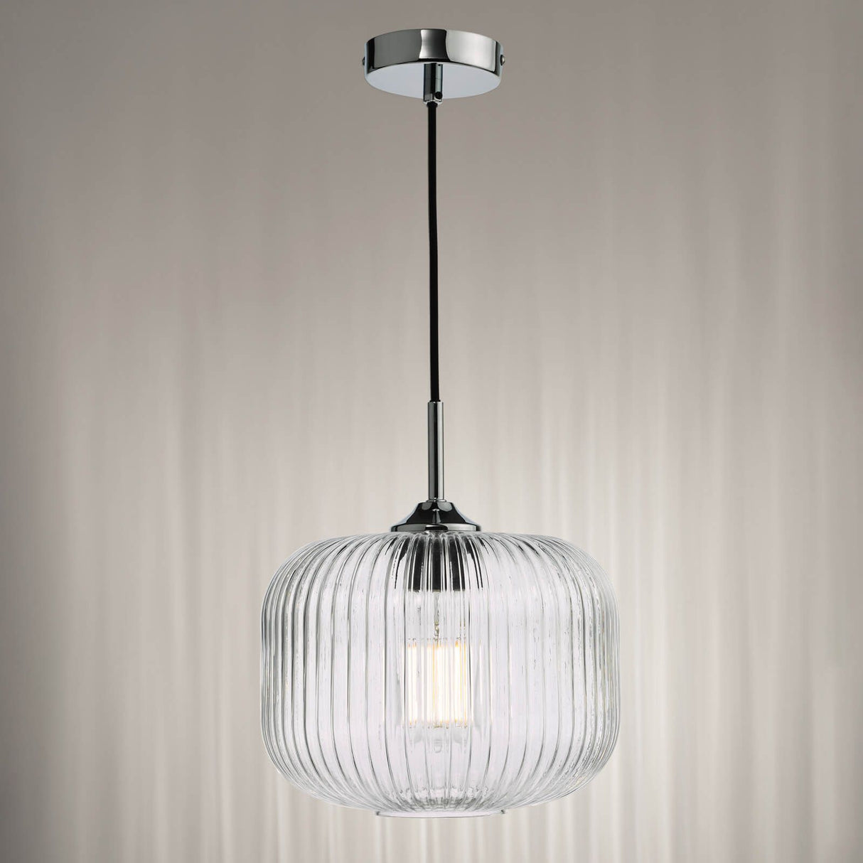 Demarius Pendant Polished Chrome and Clear Glass