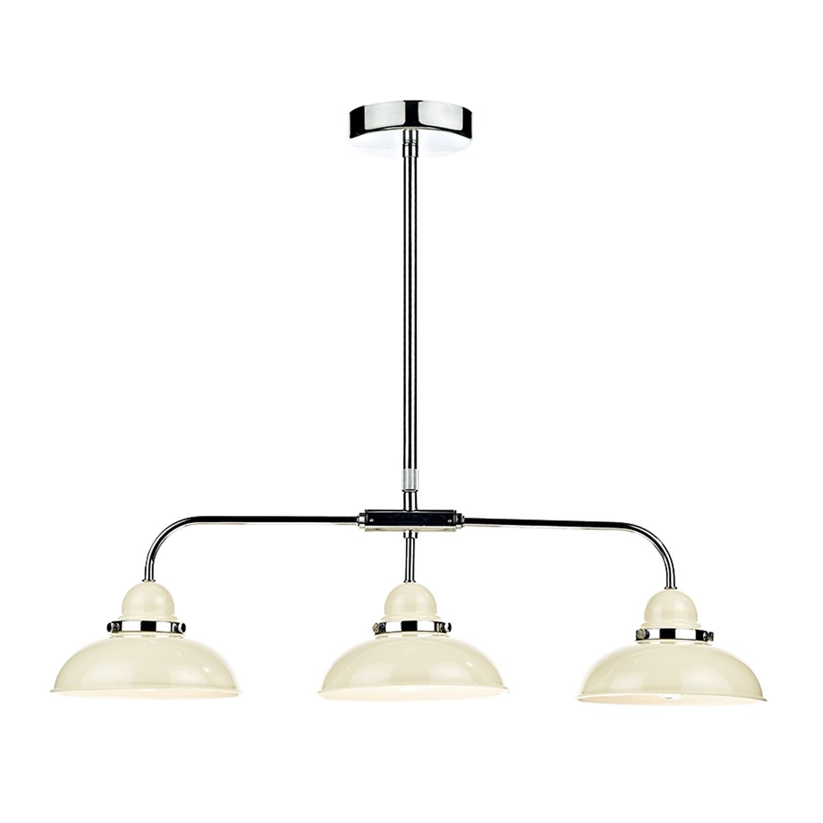 Cream and Chrome Trio Bar Pendant Light