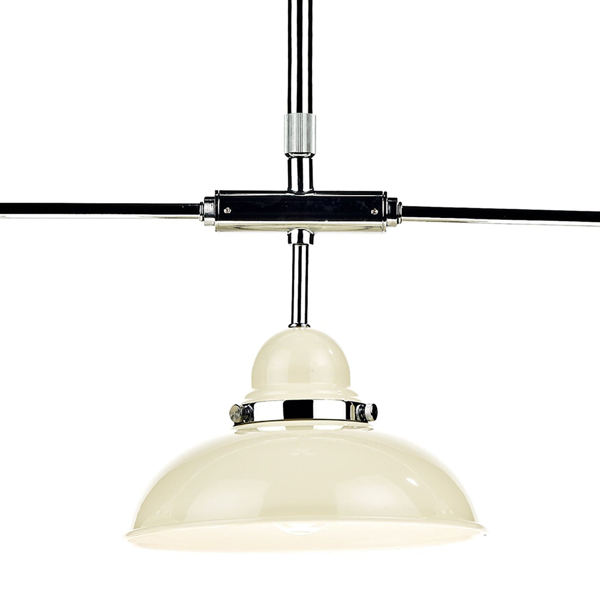 Cream and Chrome Trio Bar Pendant Light