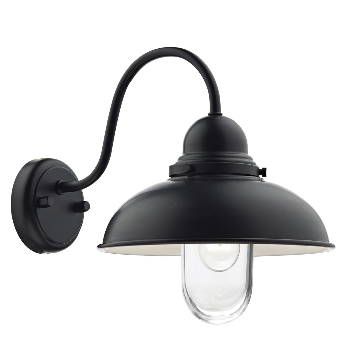 Dynamo Outdoor Wall Light Matt Black Glass IP44