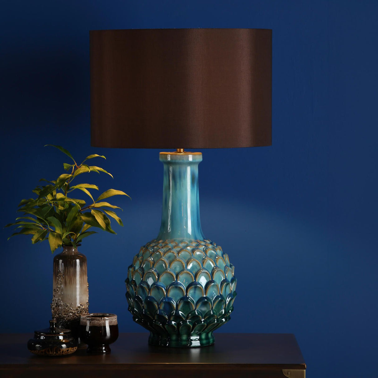 Edlyn Table Lamp Blue With Shade