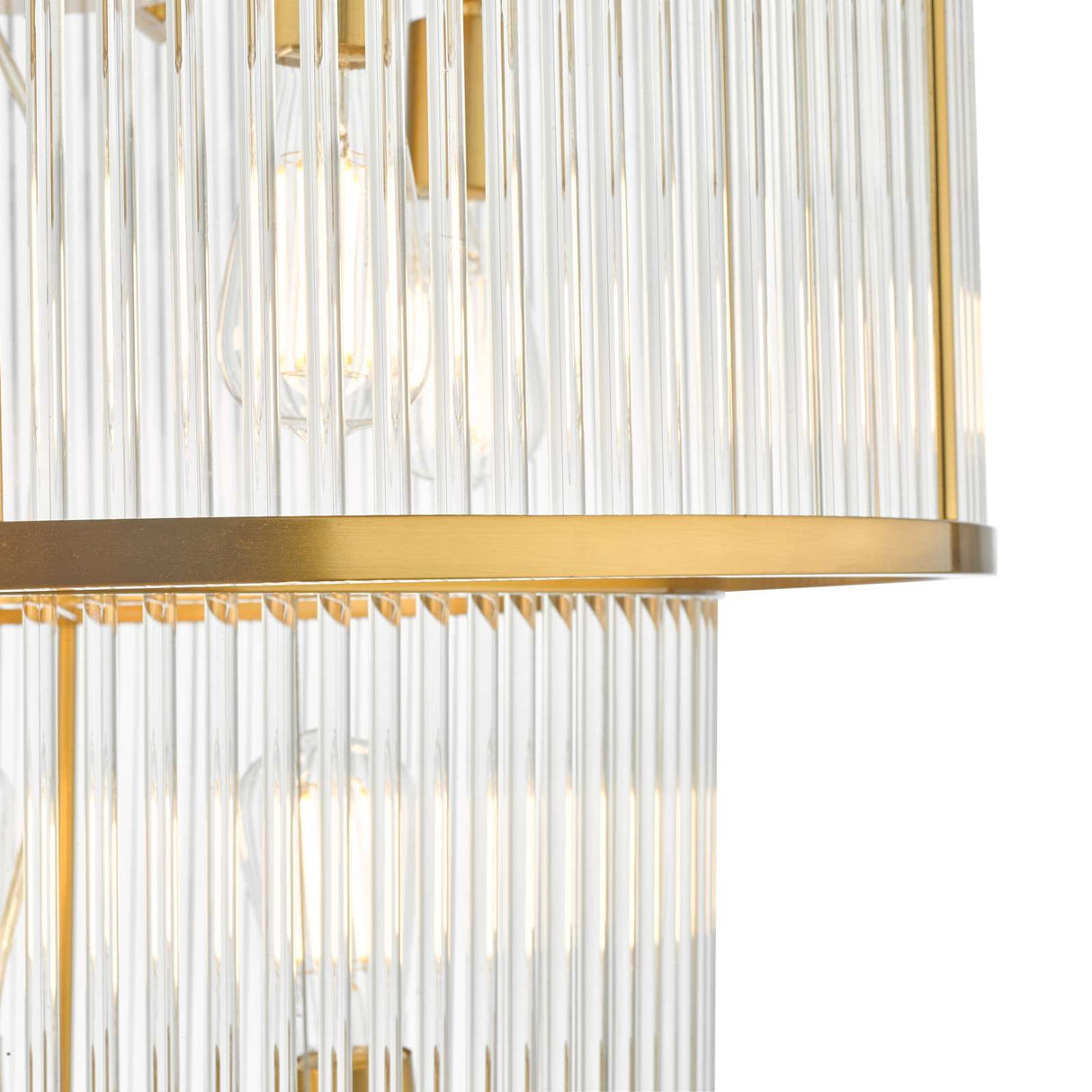 Eleanor 15 Light Chandelier Natural Brass Glass