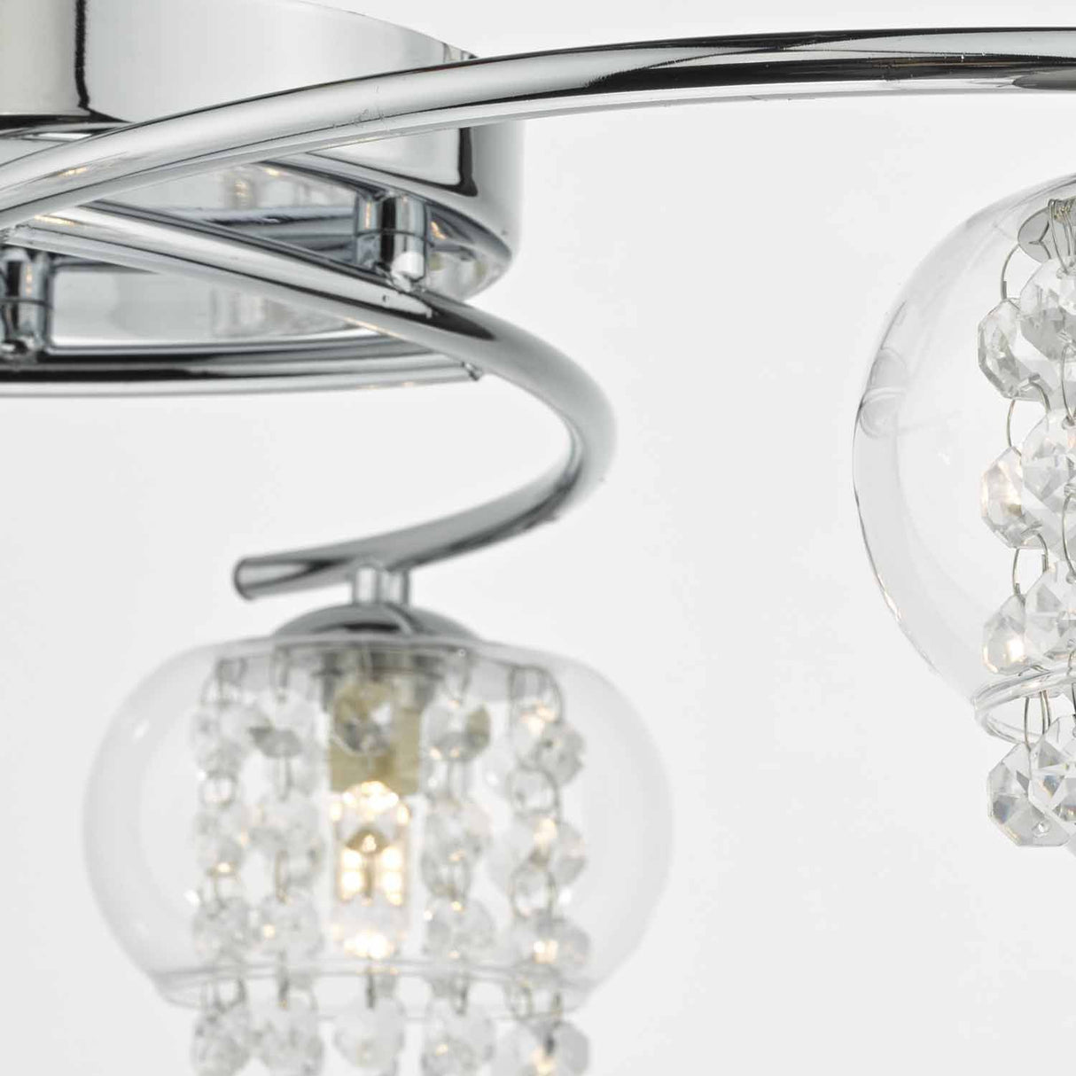 Elma 3 Light Semi Flush Polished Chrome Glass