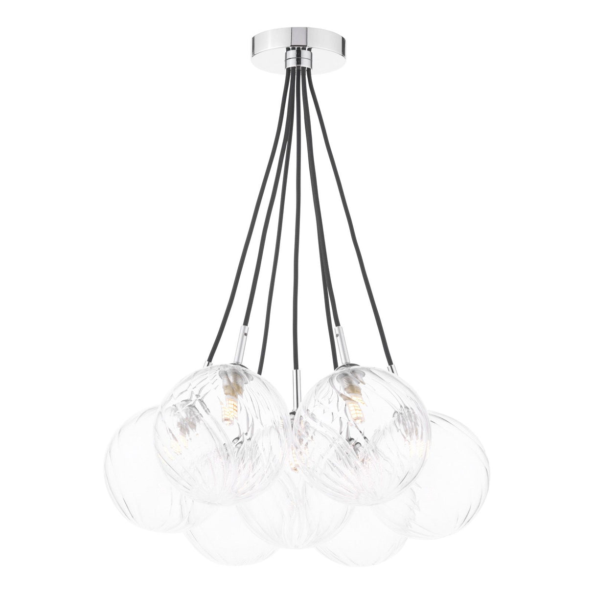Elpis 7 Light Cluster Pendant Polished Chrome With Closed Glass