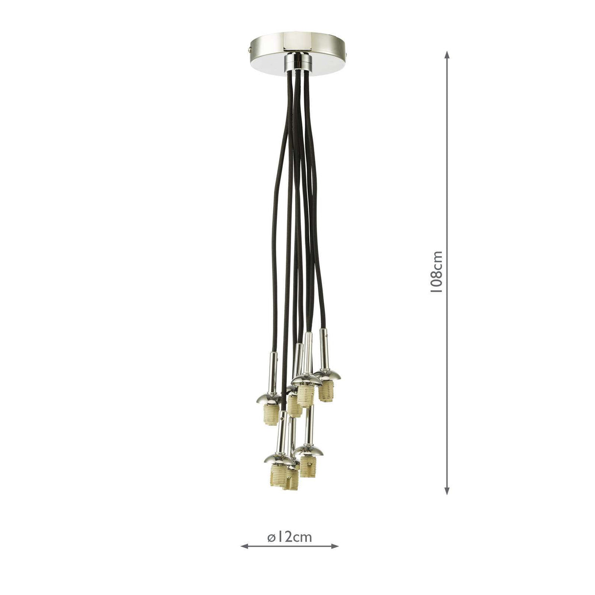 Elpis 7 Light Cluster Pendant Polished Chrome Frame Only