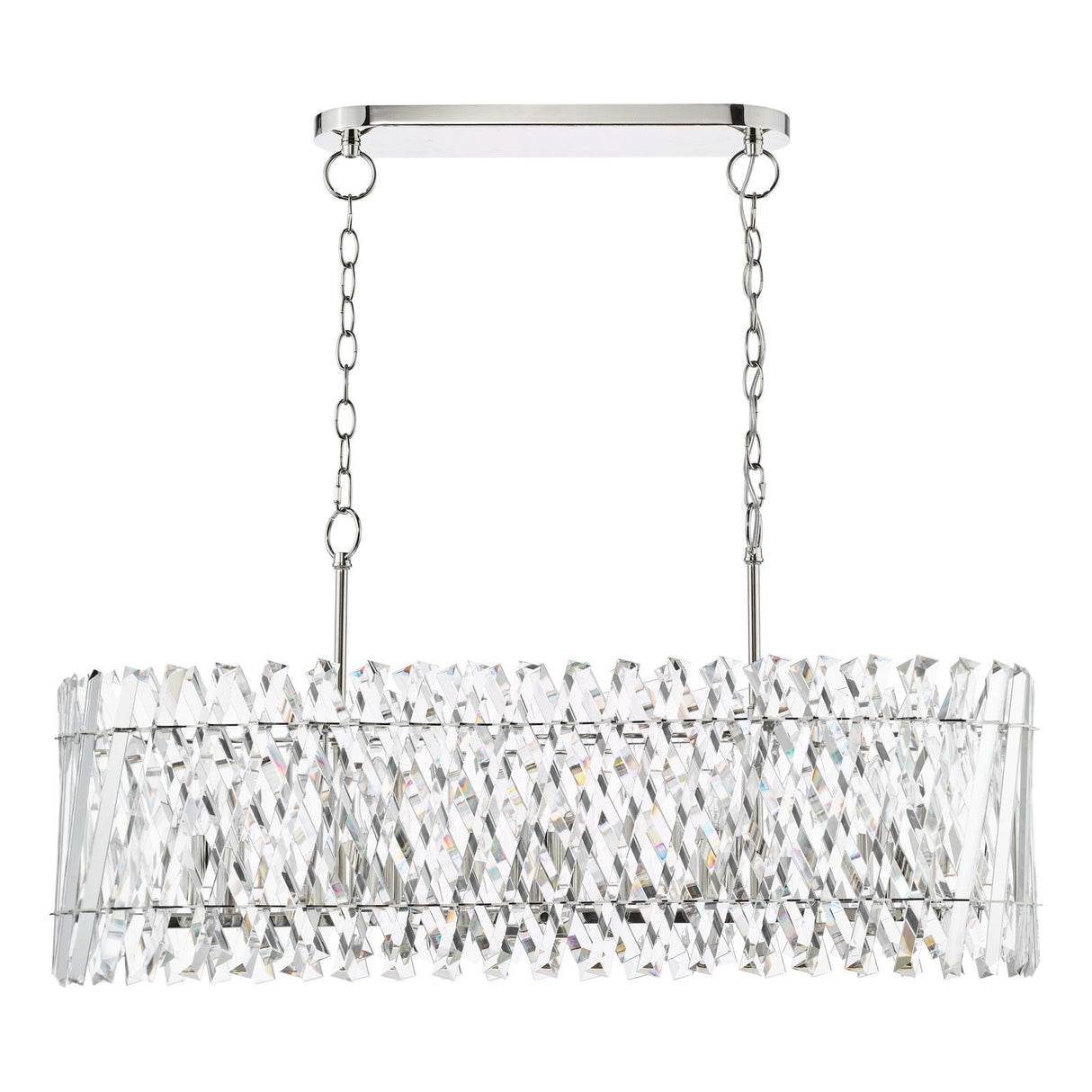 Entwine 10 Light Bar Pendant Polished Nickel and Crystal
