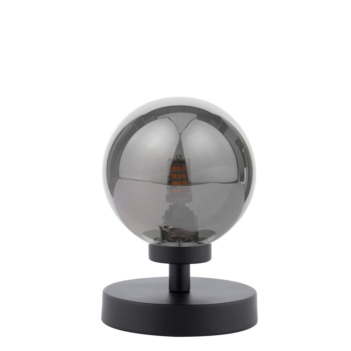 Esben Touch Table Lamp Matt Black With Smoked Glass