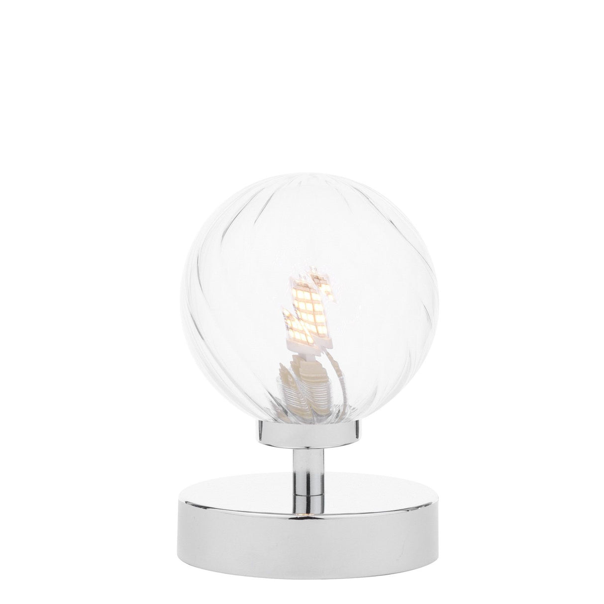 Esben Touch Table Lamp Polished Chrome With Twisted Glass