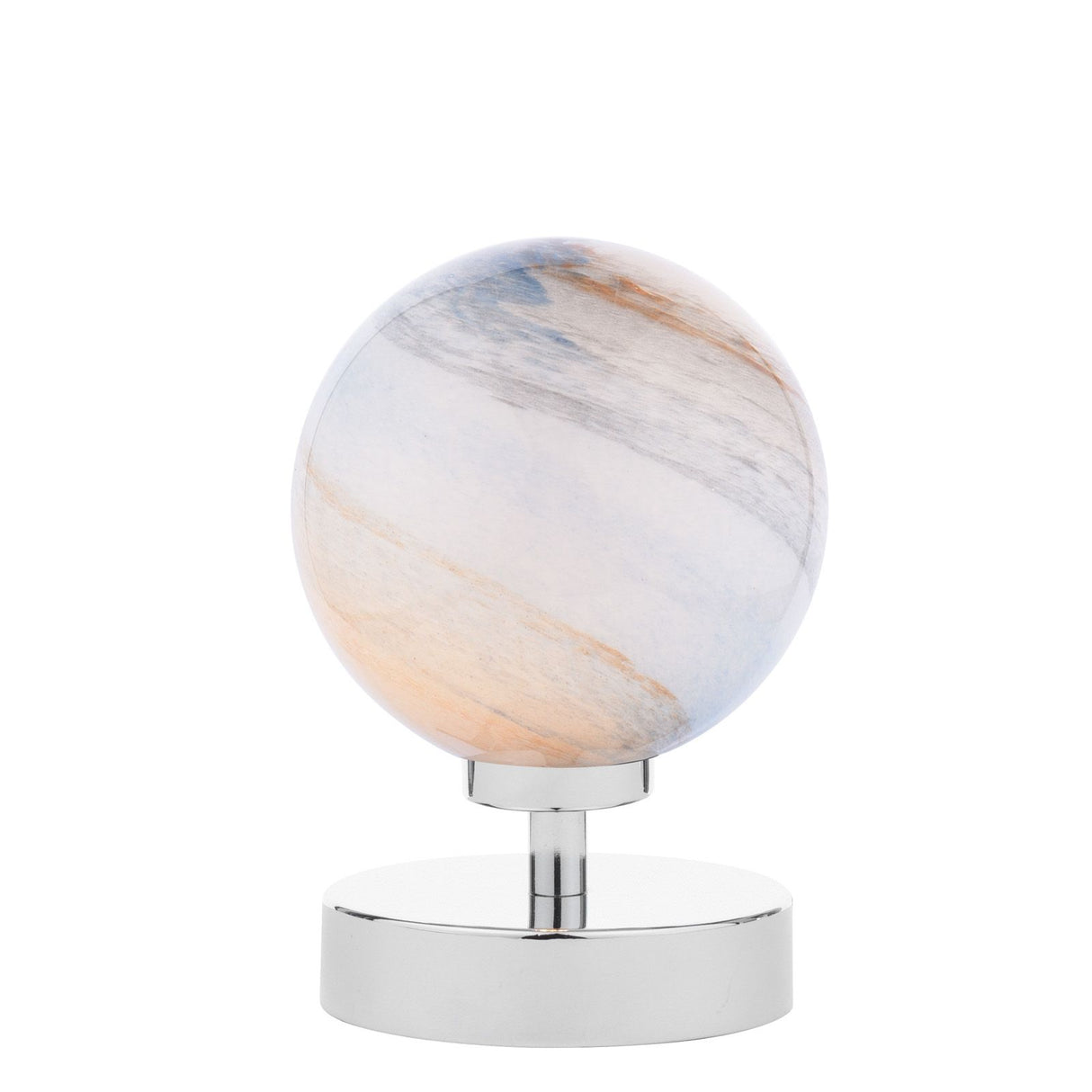 Esben Touch Table Lamp Polished Chrome With Planet Style Glass