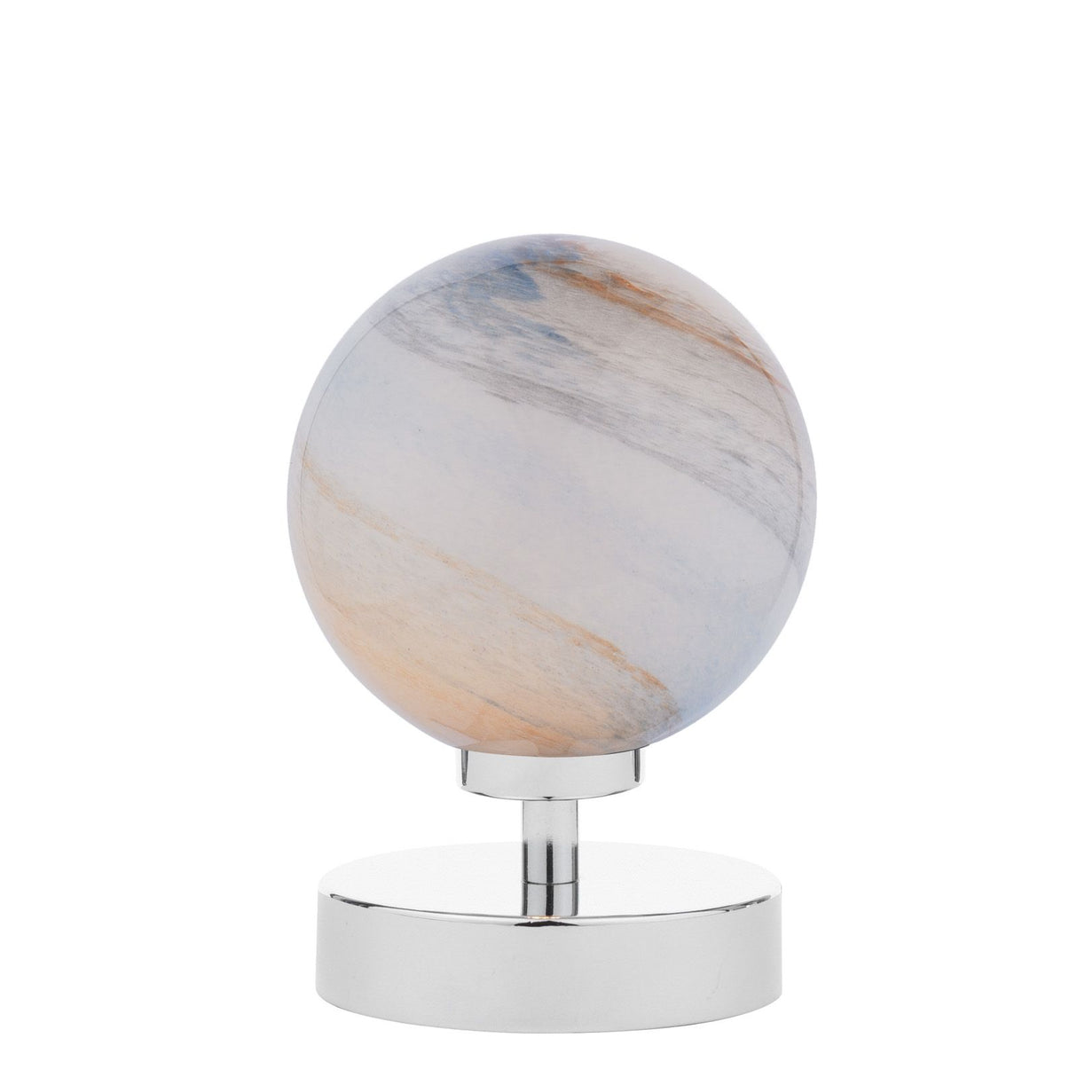 Esben Touch Table Lamp Polished Chrome With Planet Style Glass