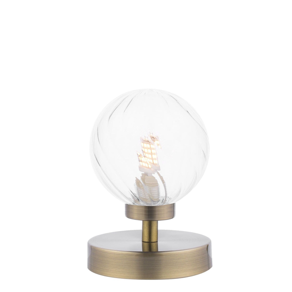 Esben Touch Table Lamp Antique Brass With Twisted Glass