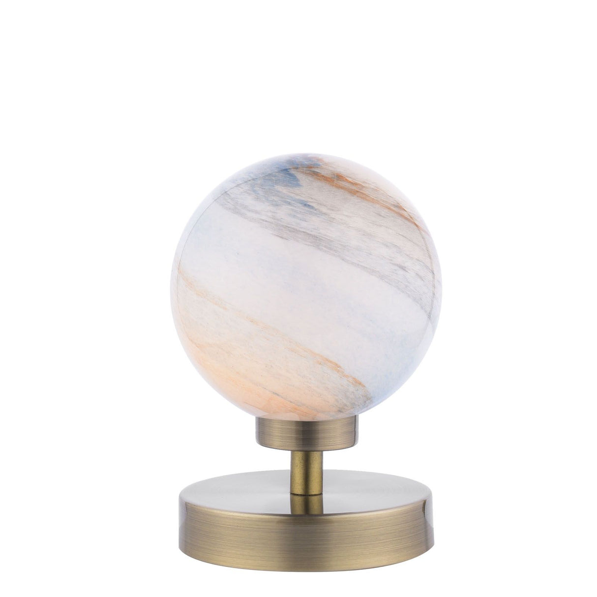 Esben Touch Table Lamp Antique Brass With Planet Style Glass