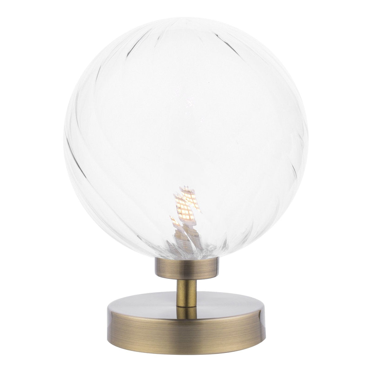 Esben Touch Table Lamp Antique Brass With Closed Glass