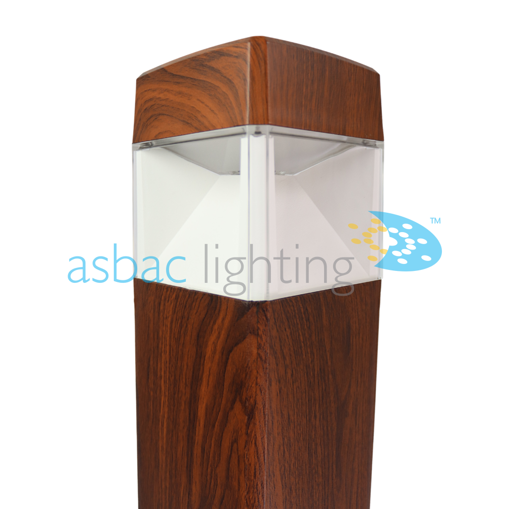 Eliot 500 10W GX53 LED CCT, Bollard, Oak Effect/Clear