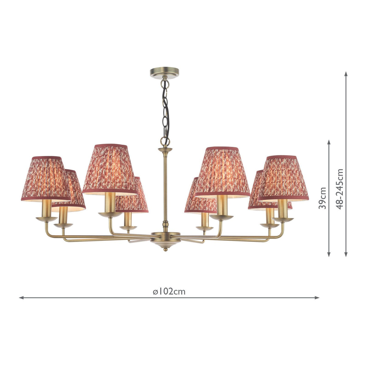 Favian 8 Light Pendant Matt Bronze With Shade