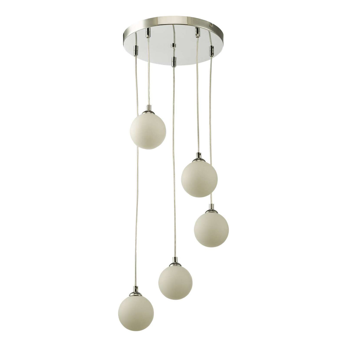 Federico 5 Light Cluster Pendant Polished Chrome With Opal Glass