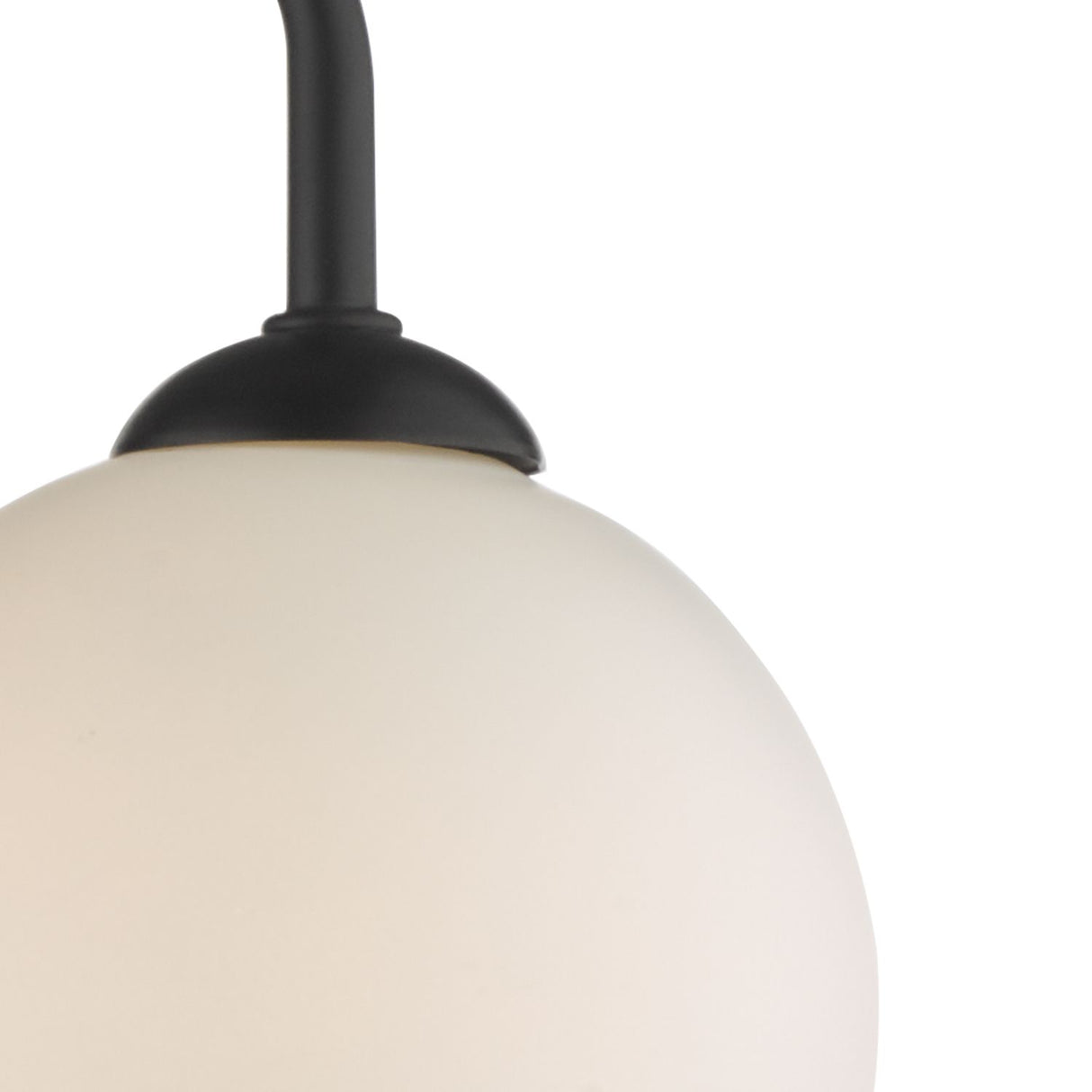 Feya 3 Light Semi Flush Matt Black With Opal Glass