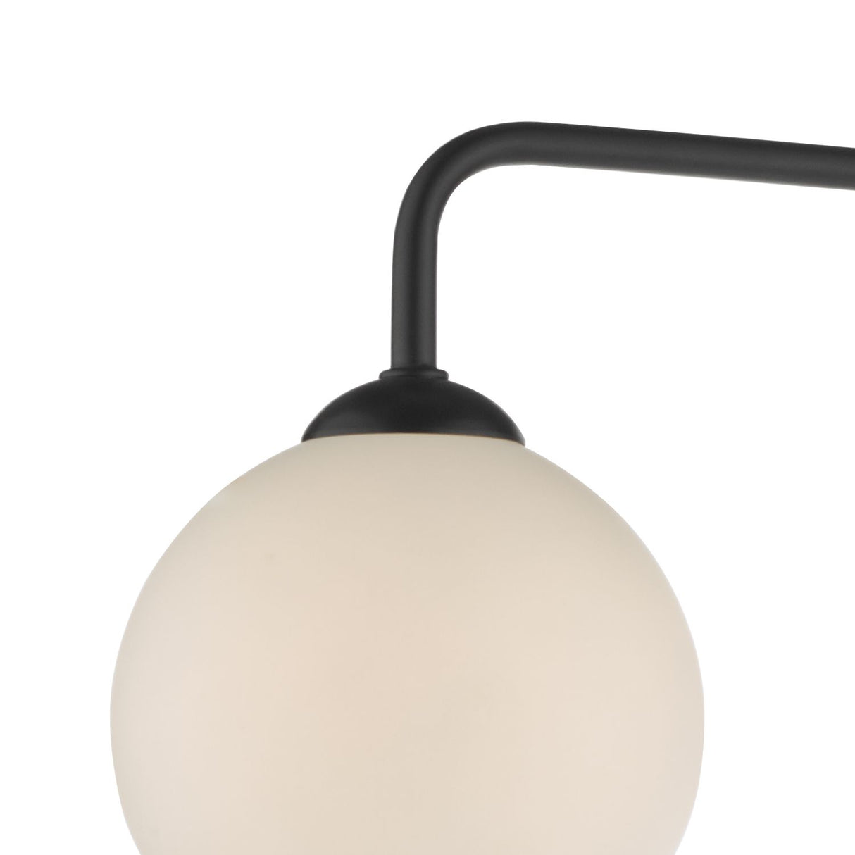 Feya 3 Light Semi Flush Matt Black With Opal Glass