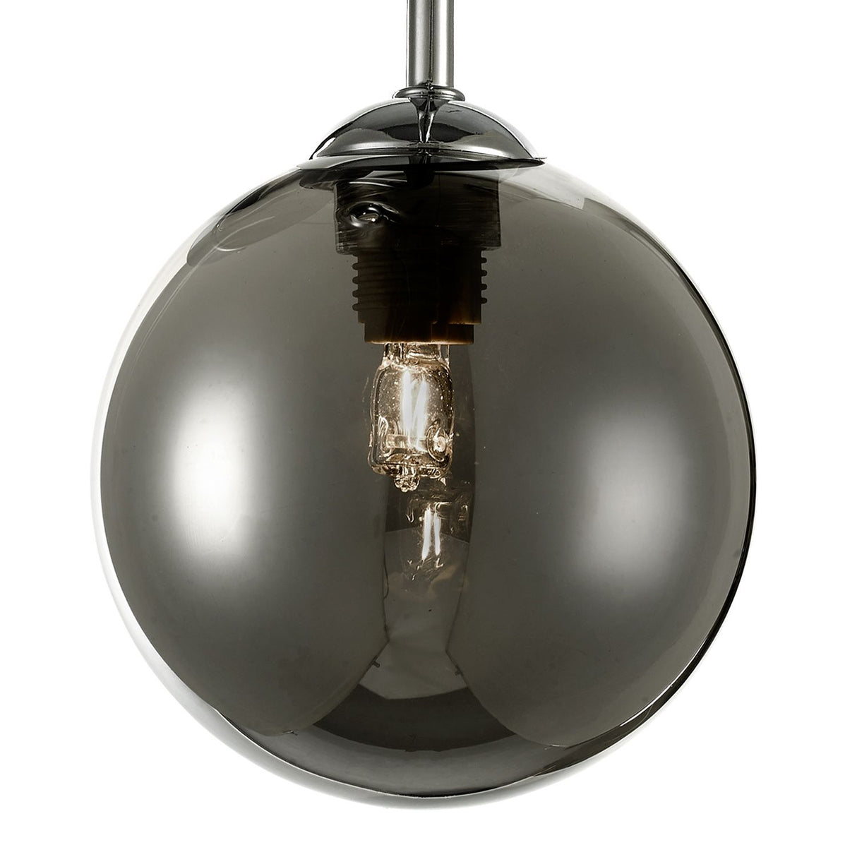 Feya 3 Light Semi Flush Polished Chrome With Smoked Glass