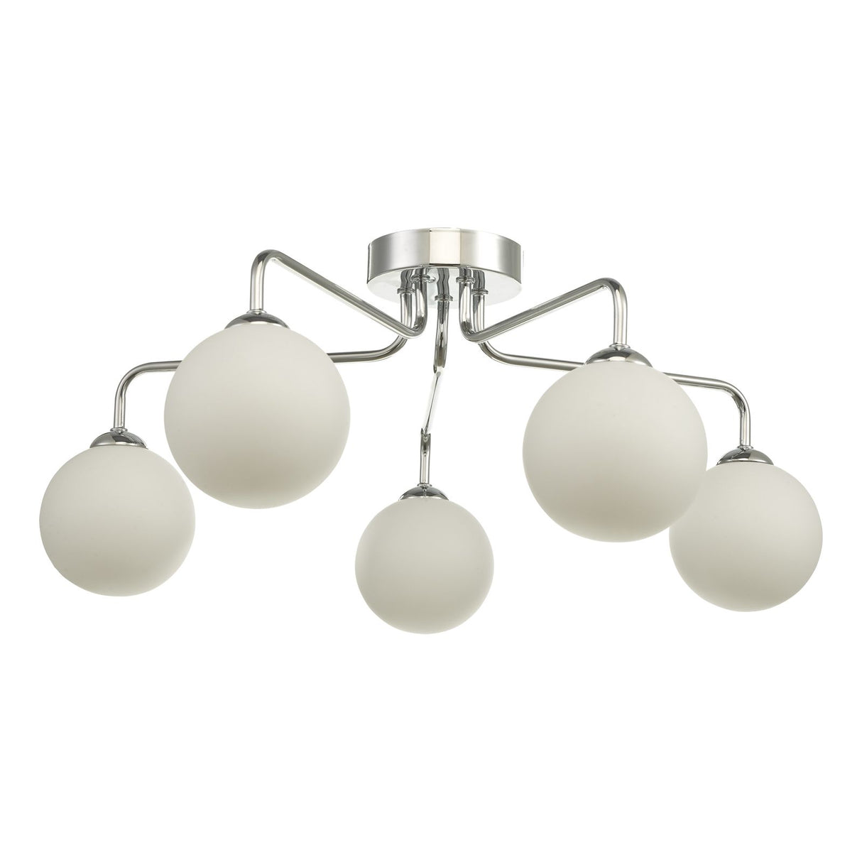 Feya 5 Light Semi Flush Polished Chrome With Opal Glass