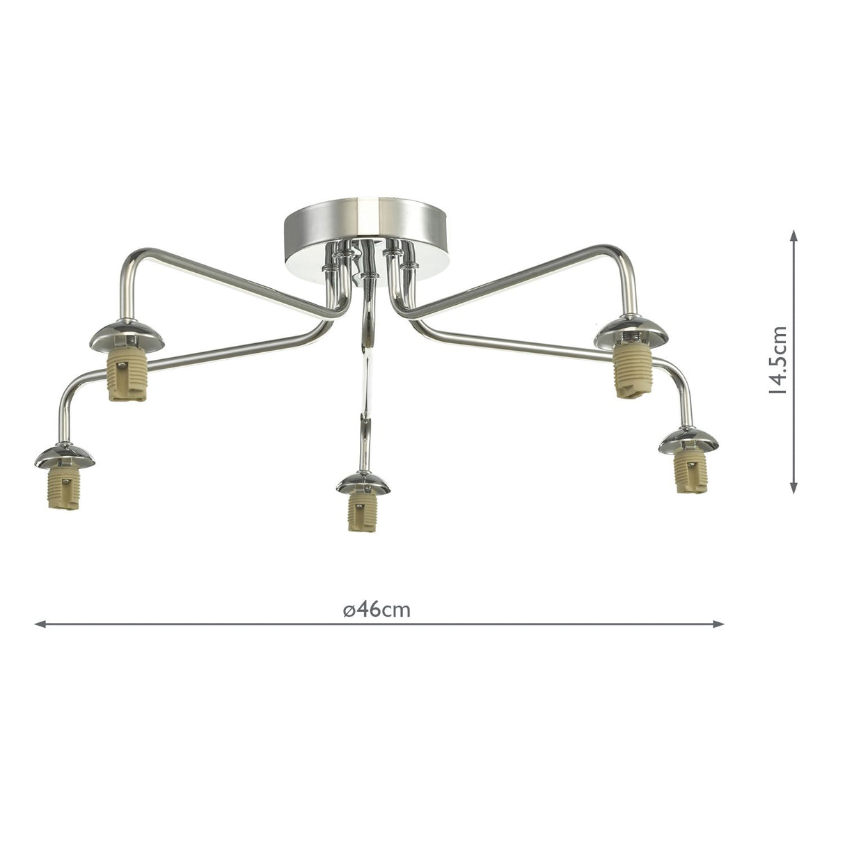 Feya 5 Light Semi Flush Polished Chrome Frame Only