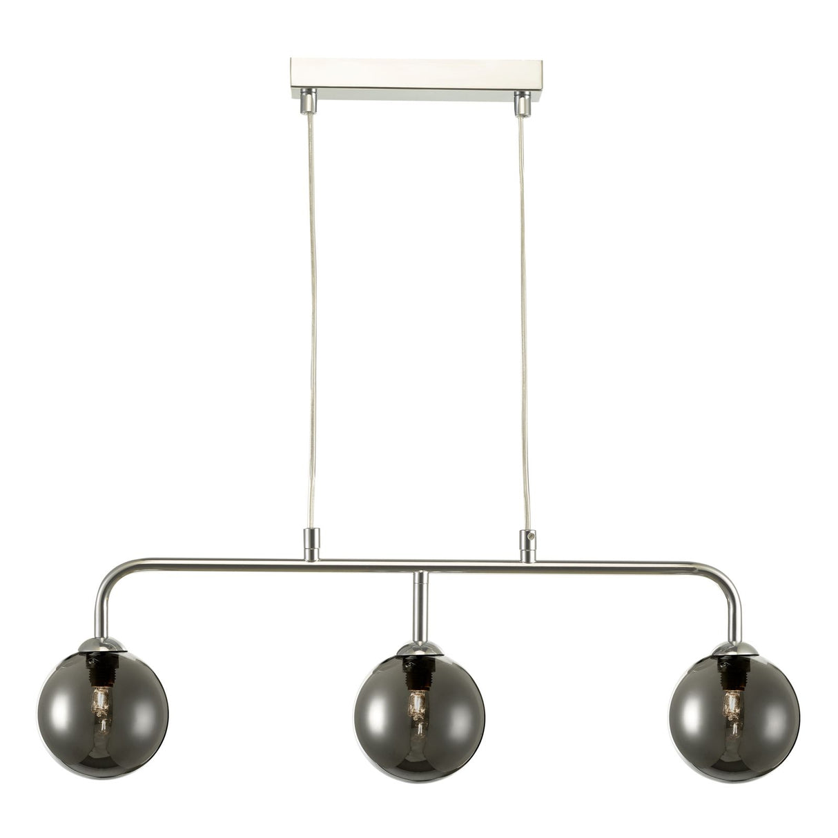 Feya 3 Light Bar Pendant Polished Chrome With Smoked Glass