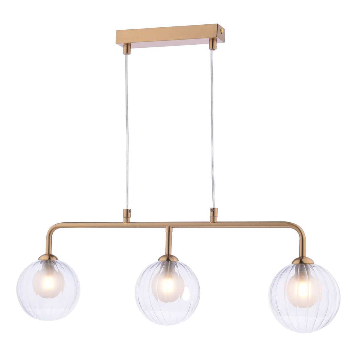 Feya 3 Light Bar Pendant Antique Bronze With Clear/Opal Glass