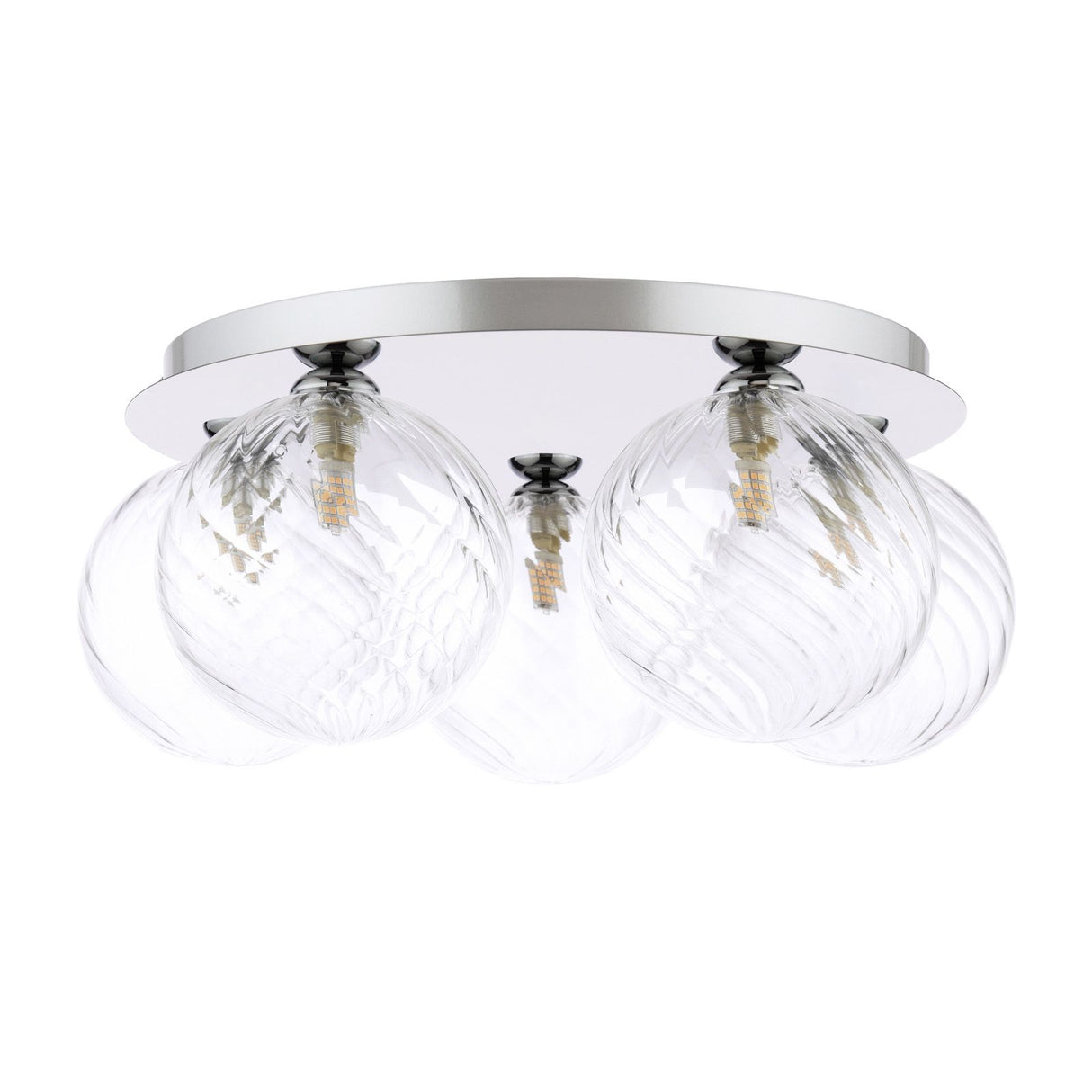 Foley 5 Light Flush Polished Chrome With Closed Glass