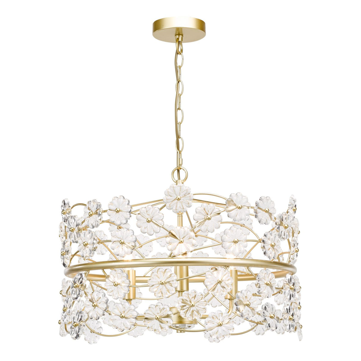 Fonda 3 Light Pendant Satin Gold and Glass