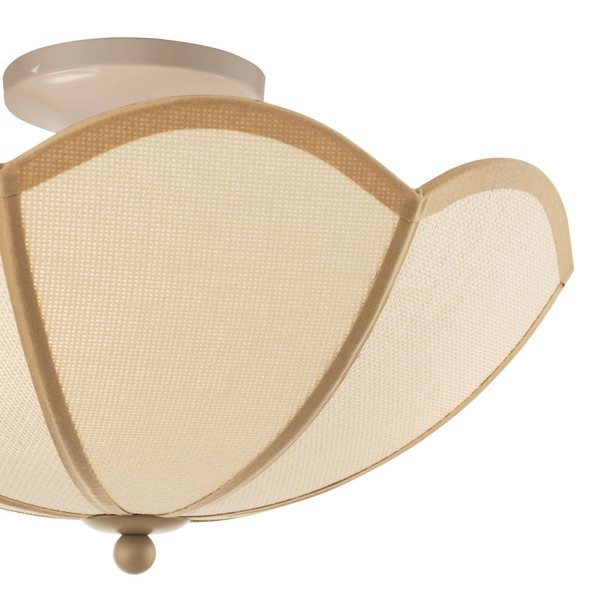 Giuliana 3 Light Semi-Flush Rattan and Satin Taupe
