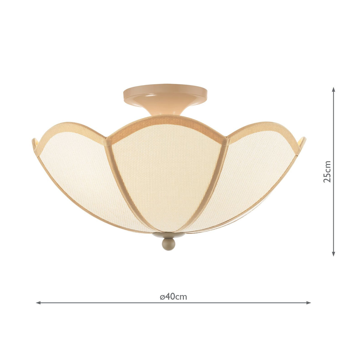 Giuliana 3 Light Semi-Flush Rattan and Satin Taupe