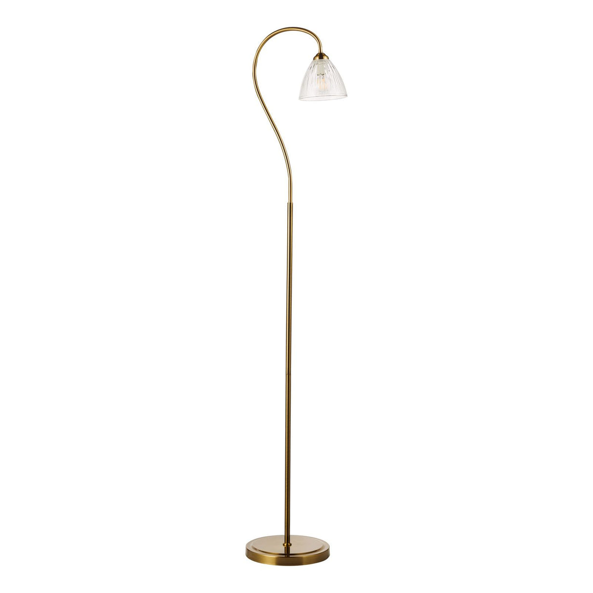 Glynis Floor Lamp Antique Bronze and Ribbed Glass