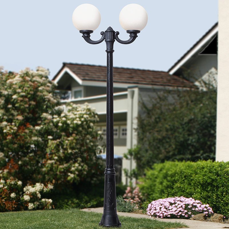 Globe 300 Ricu Ofir 2L 2x8.5W E27 LED CCT, Post Globe, Black/Opal