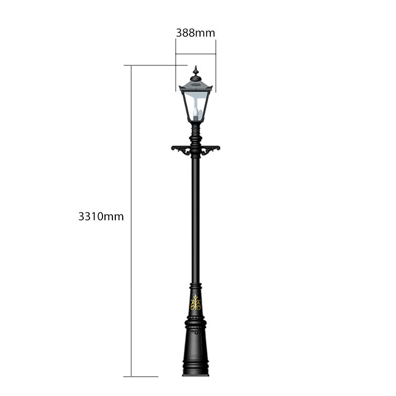 Victorian cast iron lamp post 3.31m (H003)