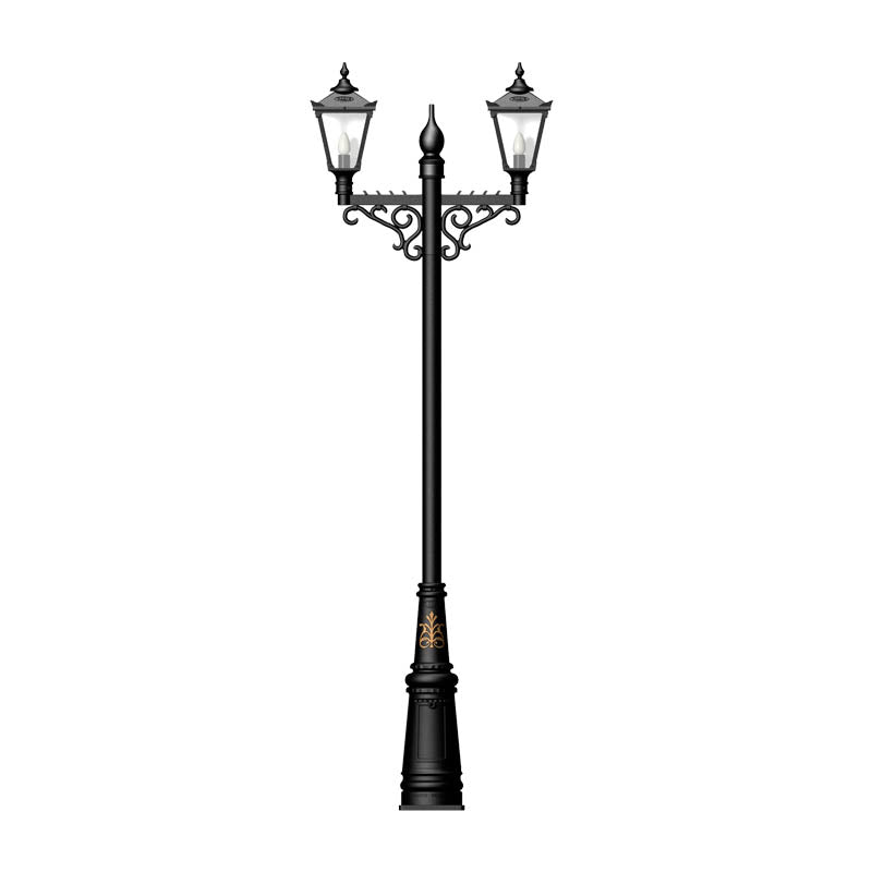 Victorian style large double headed lamp post 3.3m (H032)