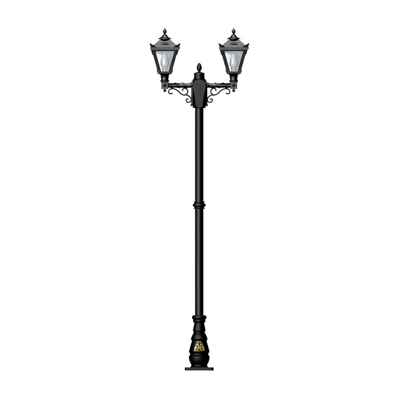 Victorian style medium double headed lamp post 2.47m (H036)