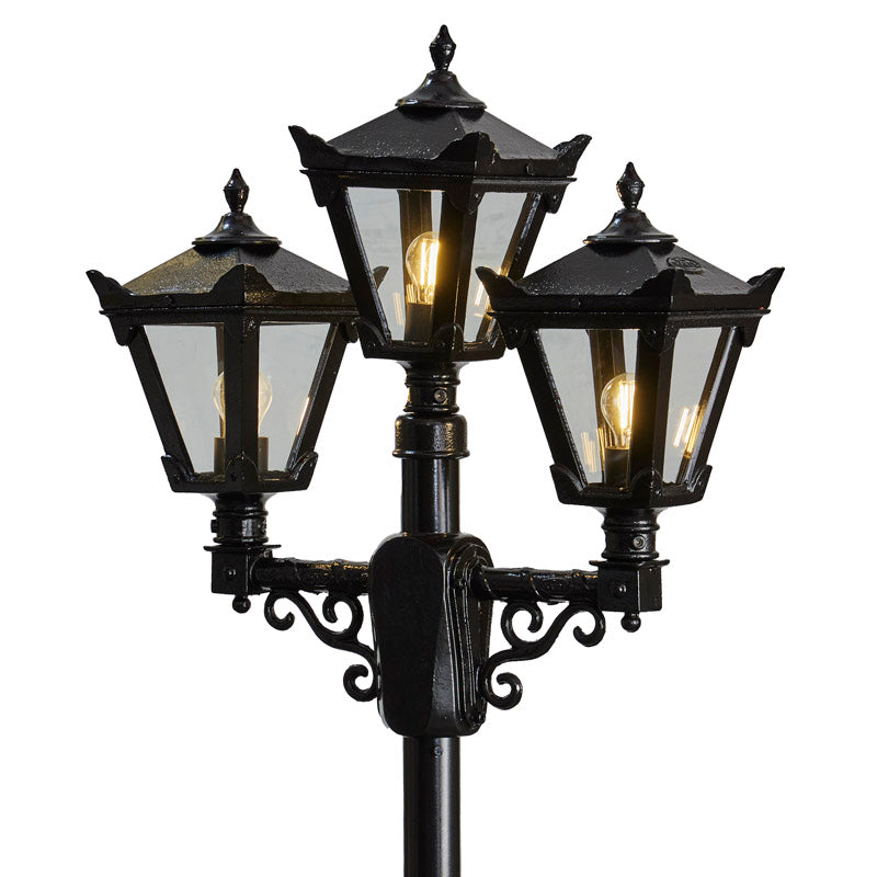 Victorian style medium triple headed lamp post 2.6m (H037)