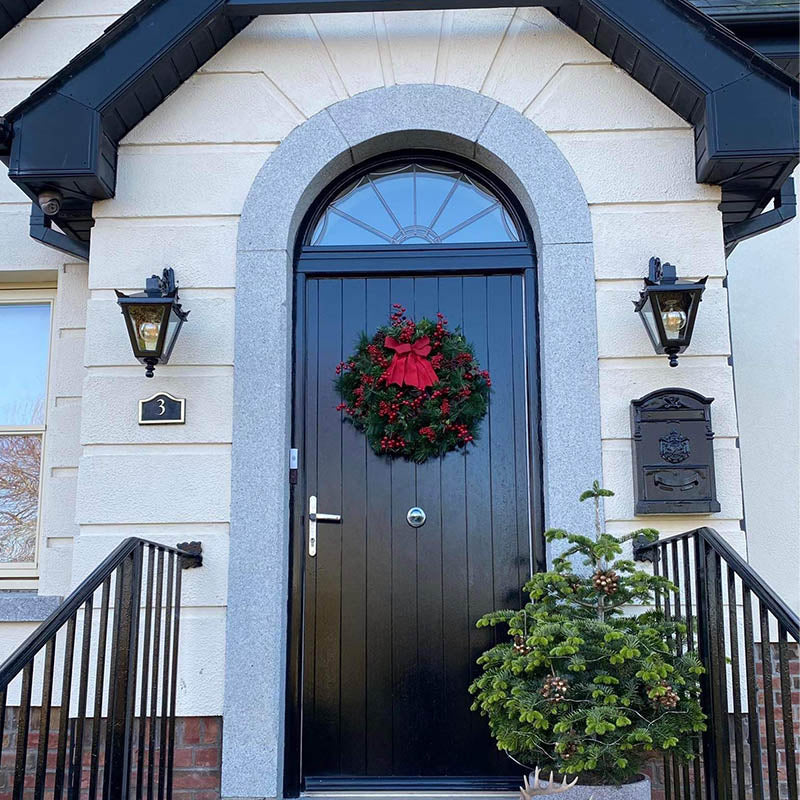 Victorian traditional cast iron downturned wall light 0.48m (H046)