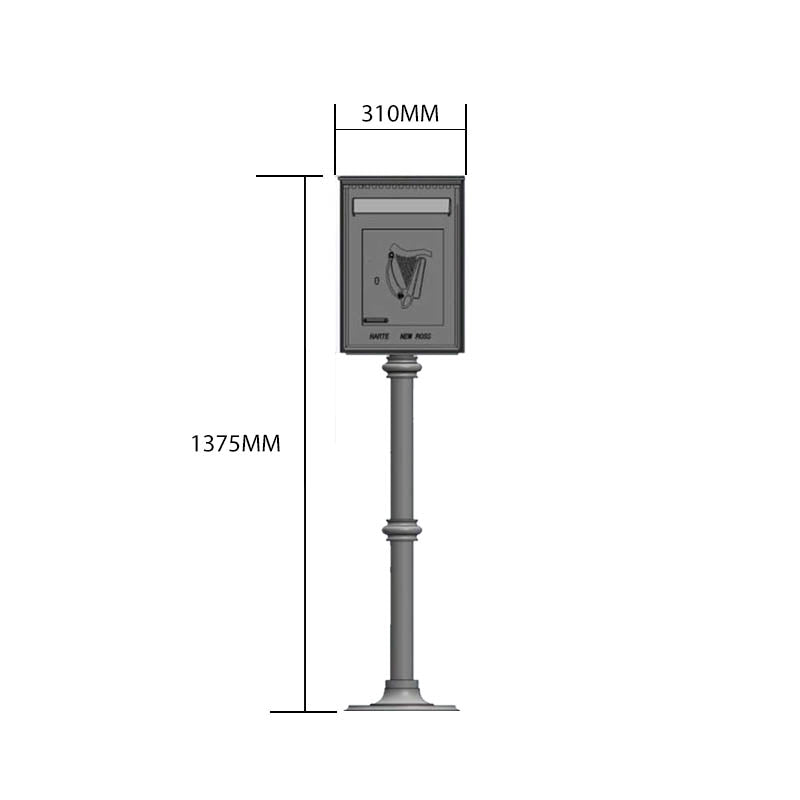 Traditional Irish Free standing postbox in pearl green (H115)