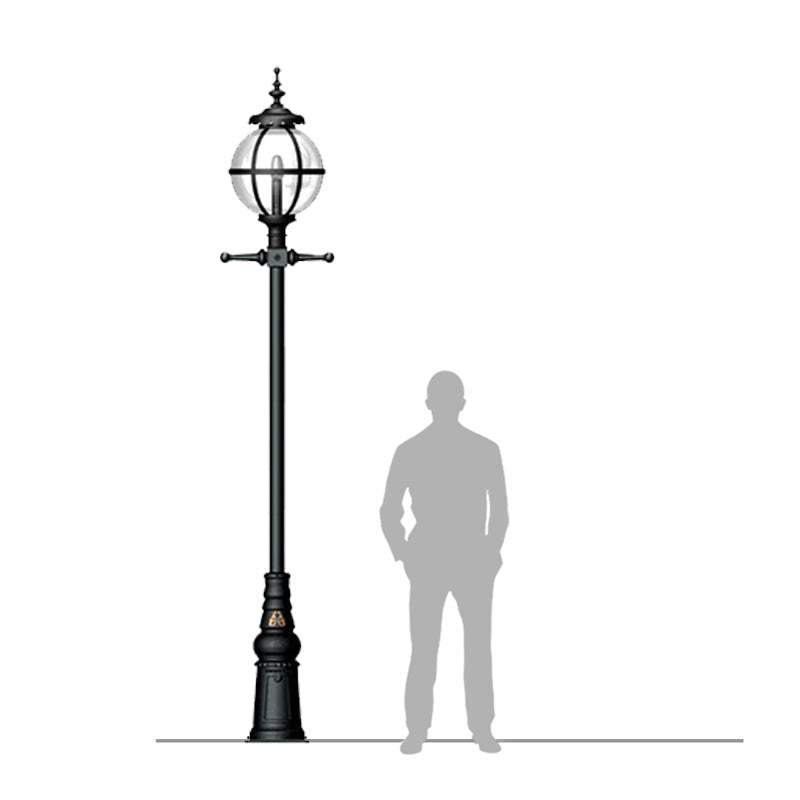 Victorian globe lamp post in cast iron 3.28m (H202)
