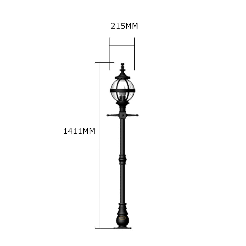 Victorian globe lamp post in cast iron 1.4m (H204)